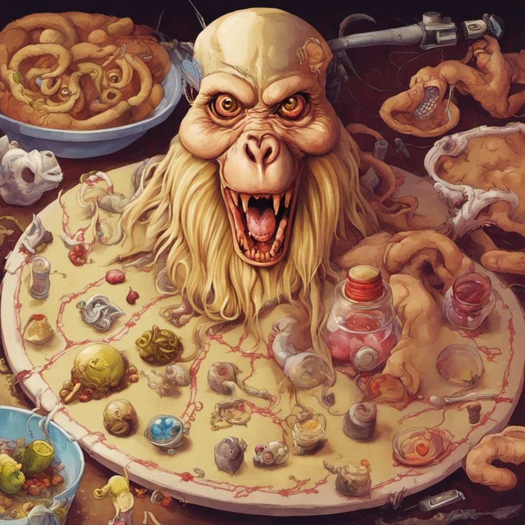 Surreal Monkey Brains Evolution