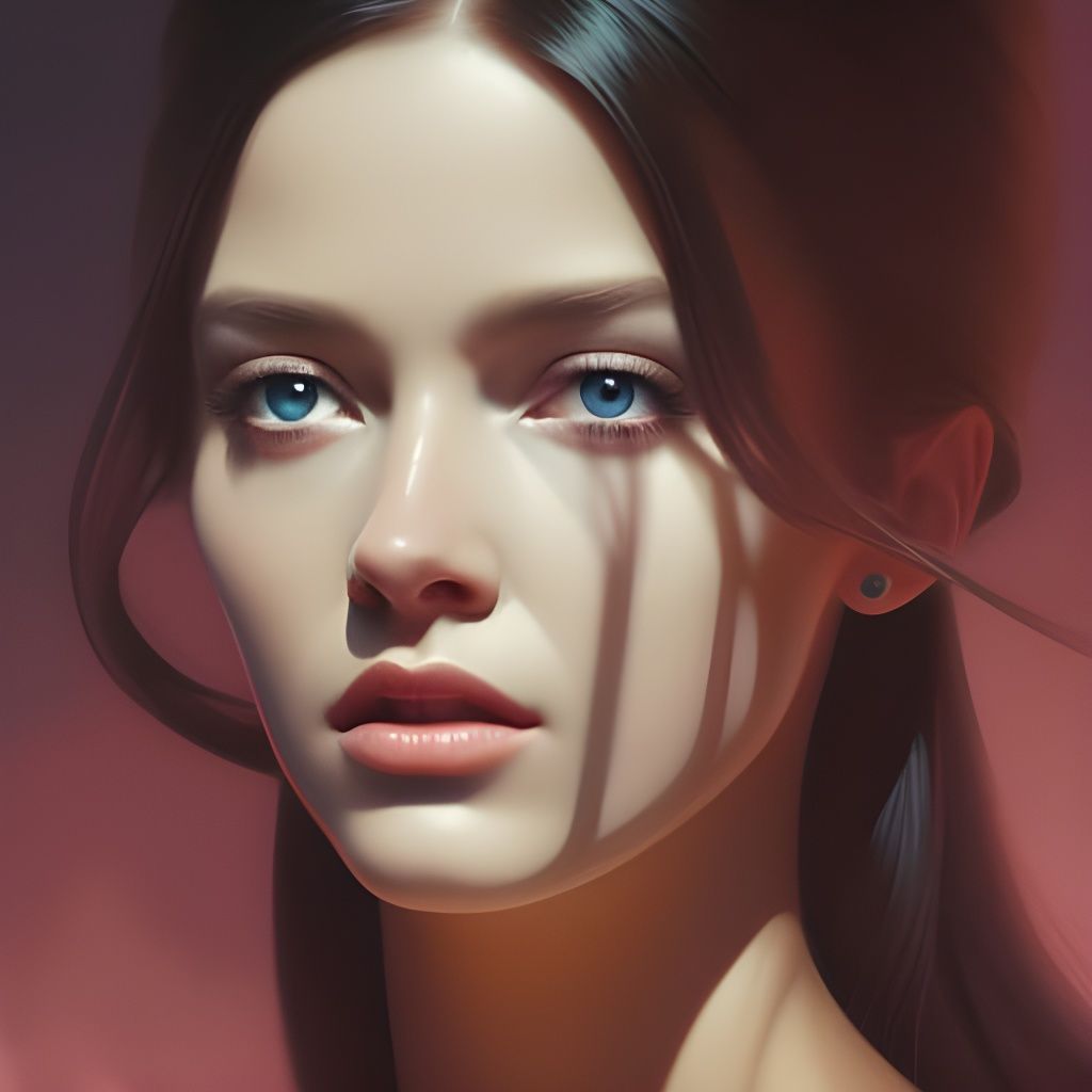 Hyperrealistic Portrait of Girl in Art Nouveau Style