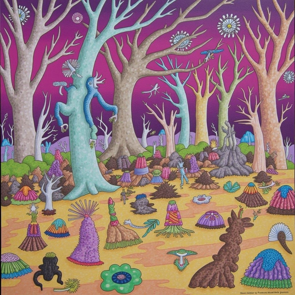 Ethereal Mystical Forest in Pastel Hues, a Surrealist Dreams...