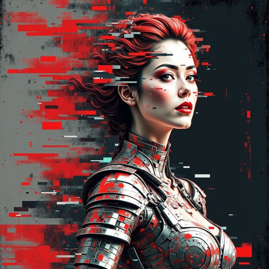 Glitch Art in Vibrant Digital Flux