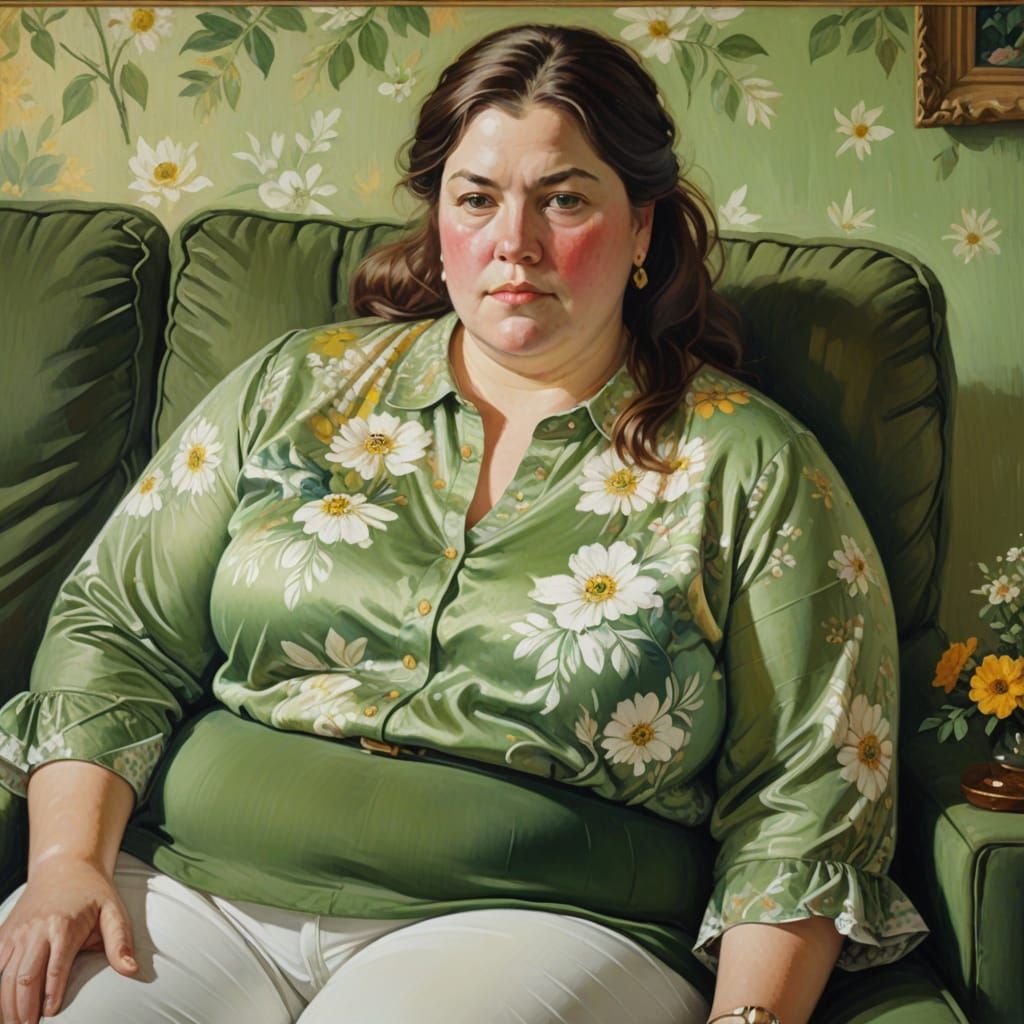 Elegant Woman in Impressionist Oil Painting Style