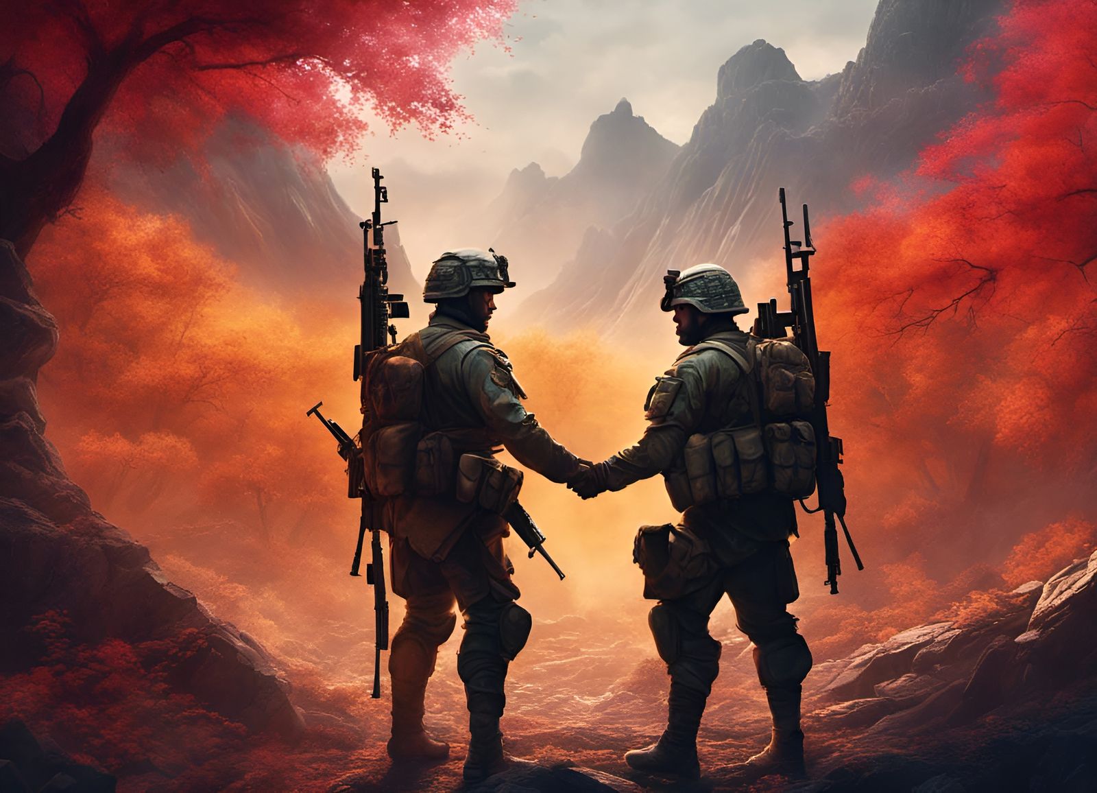 Peace Accord in War Zone: Matte Painting