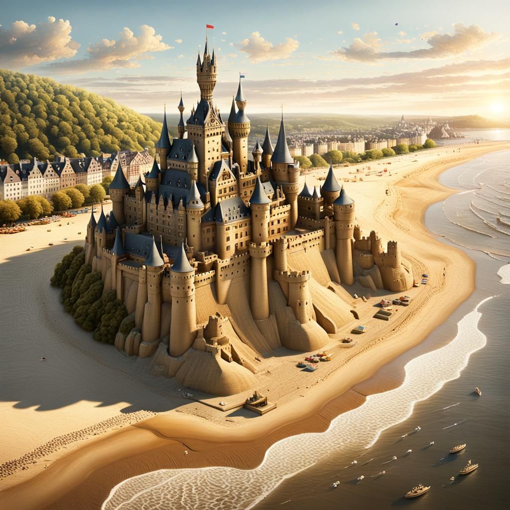 Sandcastle Reichsburg Cochem in Golden Hour Light