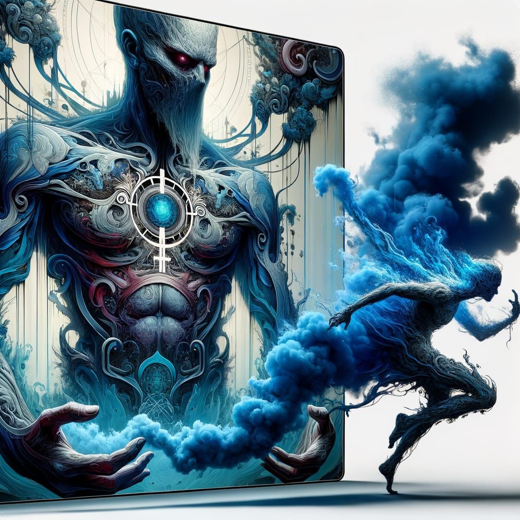 Mystical Smoke & Tattoo Art on Glass Screen