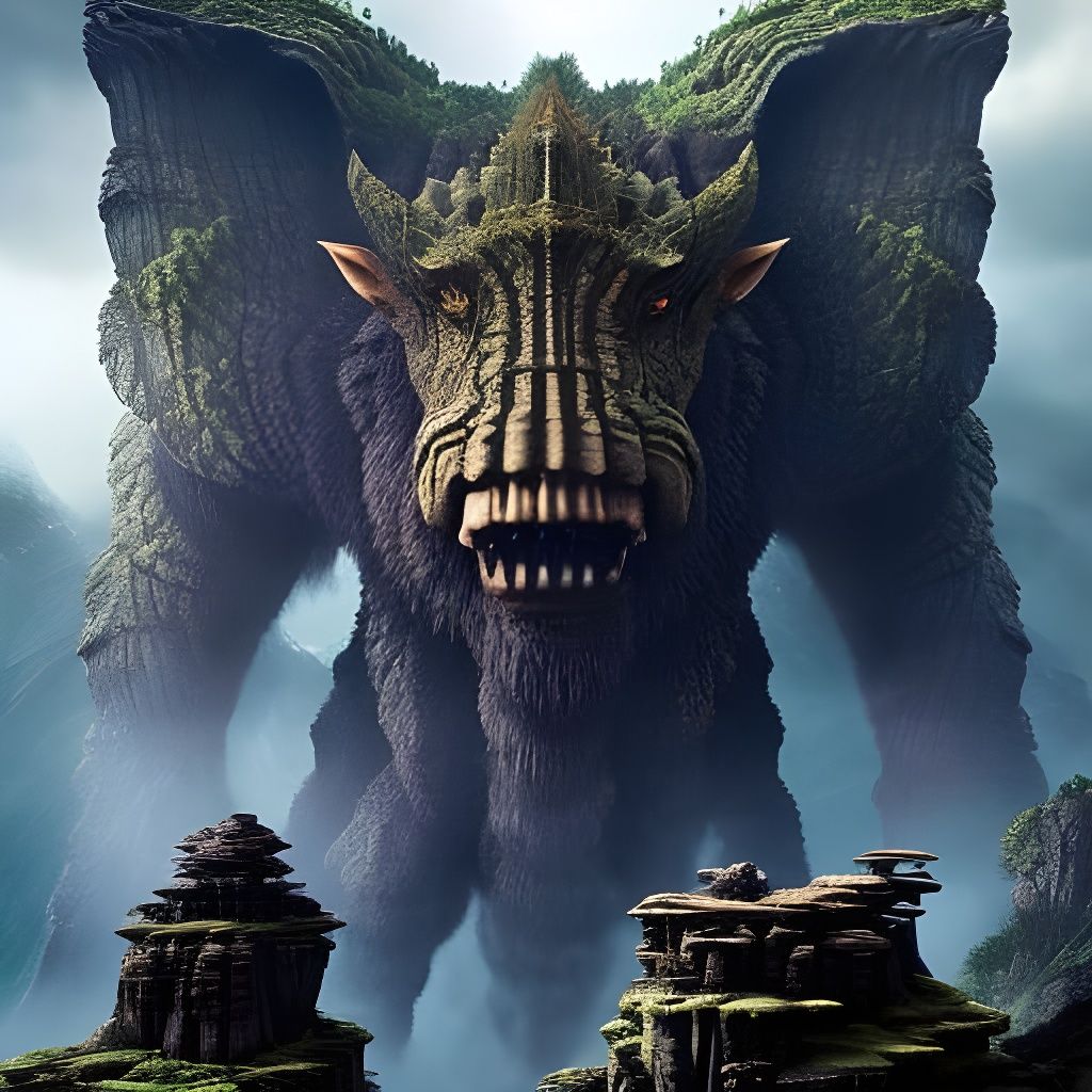 Giant Rock Troll Fantasycore Artwork