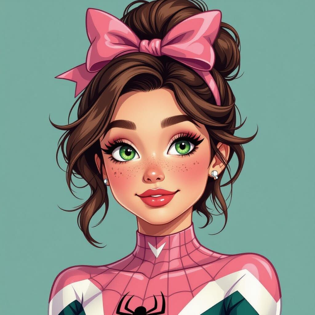 Ghost-Spider Costume in Vibrant Art Style