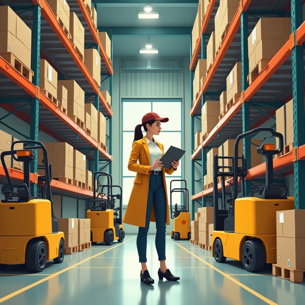 Logistics Professional Coordinating Shipments in Modern Real...