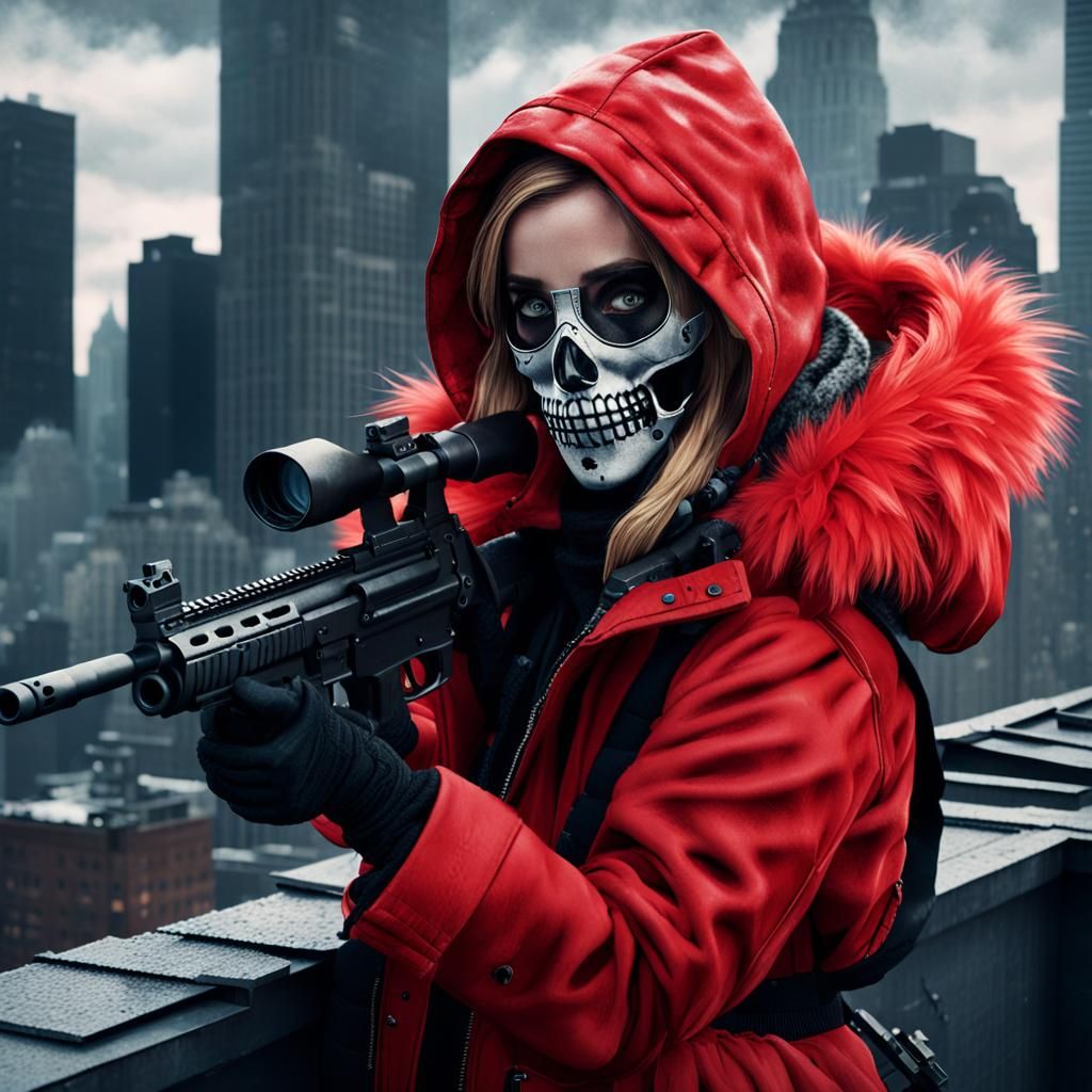 Sydney Sweeney as Assassin in Dramatic Digital Painting