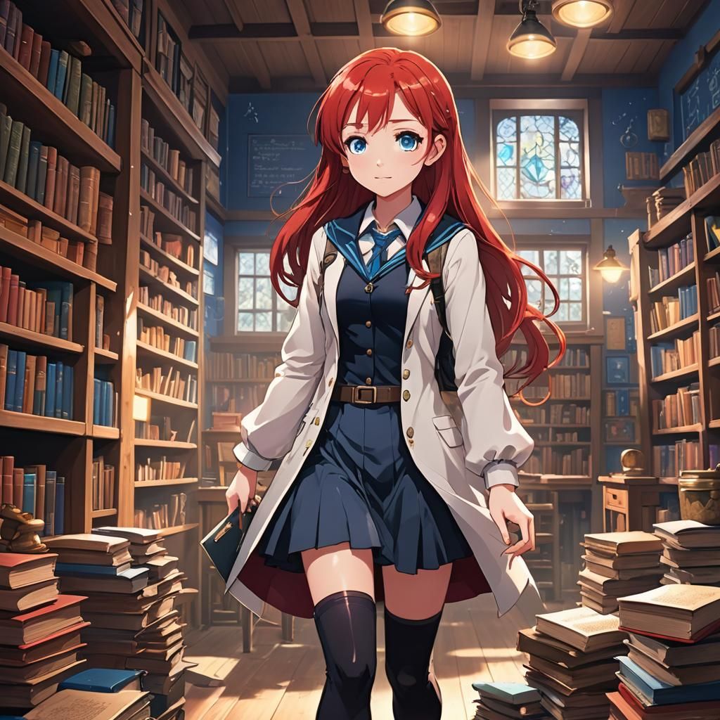 Anime Girl Enters Magic School Classroom