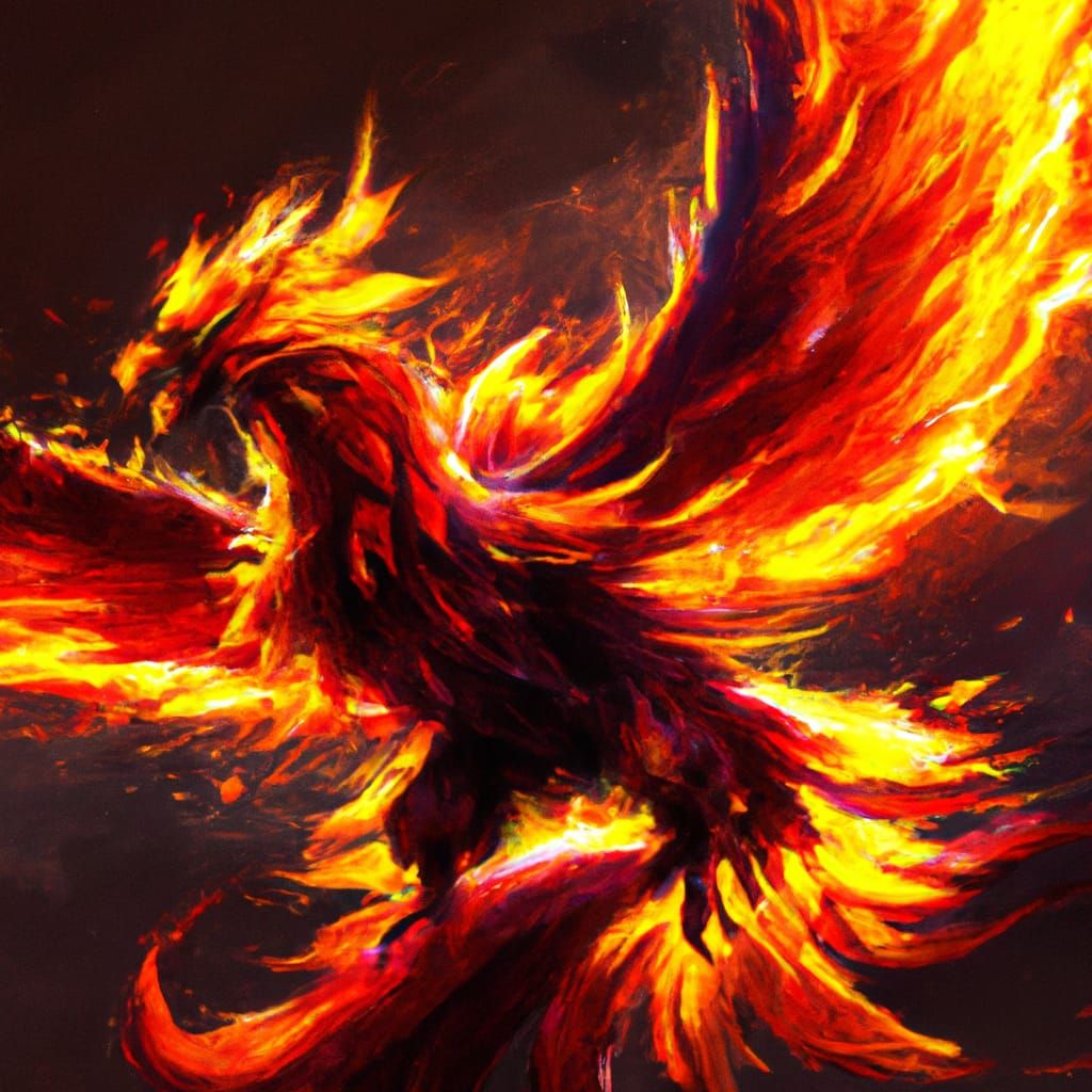 Majestic Phoenix Rising: Vivid Digital Art