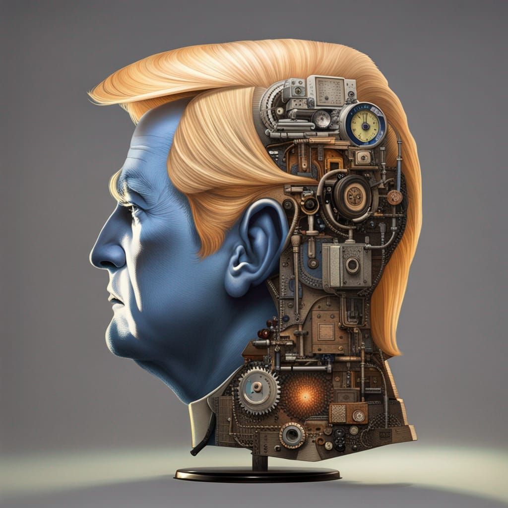 Donald Trump in Time Machine, Precisionist Portrait