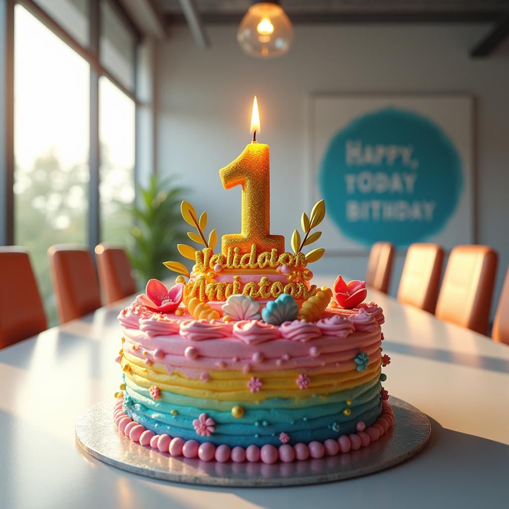 Anniversary Cake in Corporate Conference Room