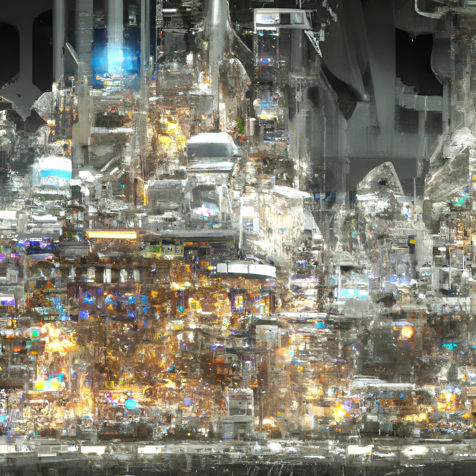 Electric Crystal Futurism in Bioluminescent Metropolis