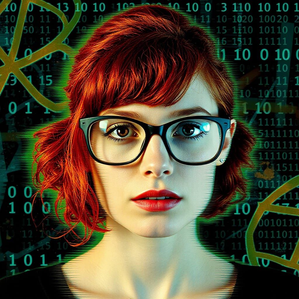 Glitch Art Portrait Revealing Fragmented Realities