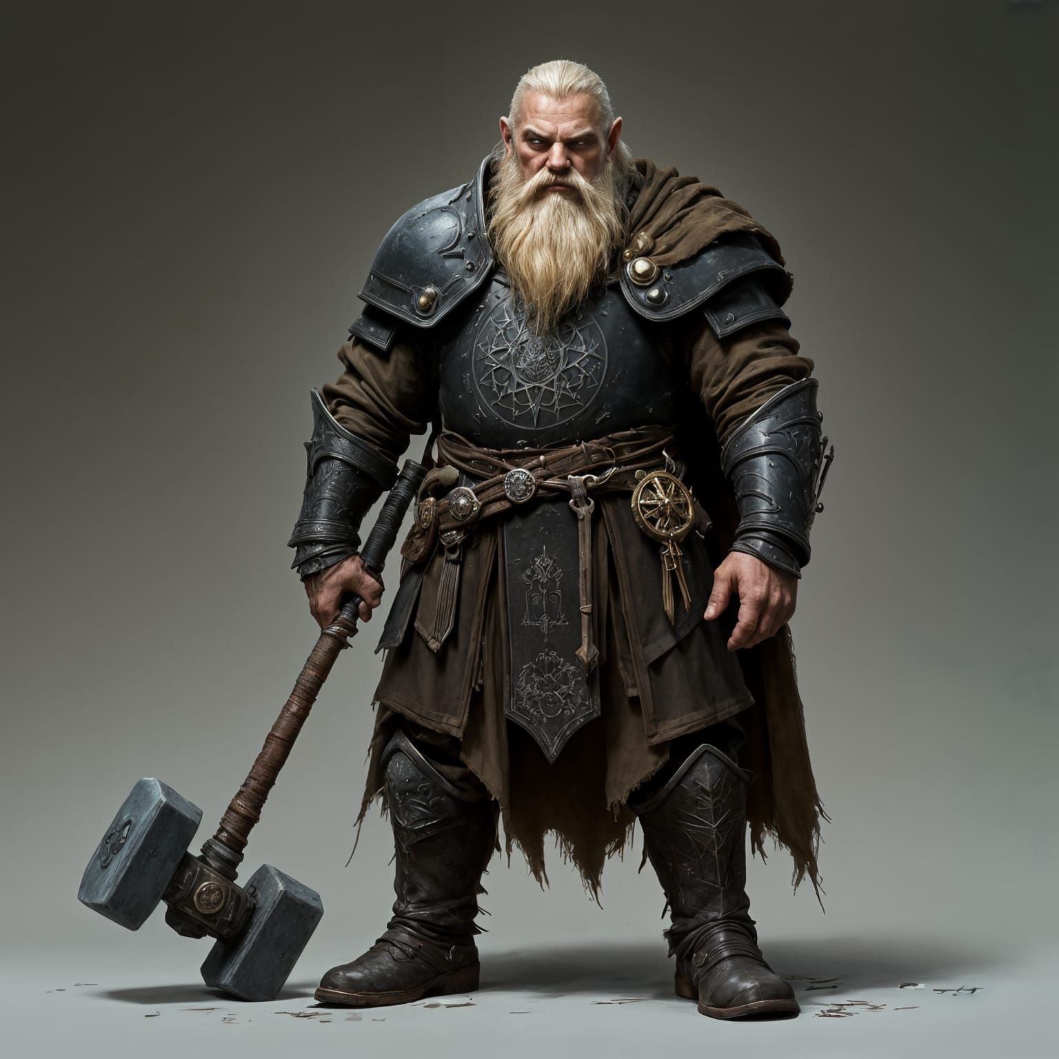 Dwarf Grave Domain Cleric in Fantasy Style