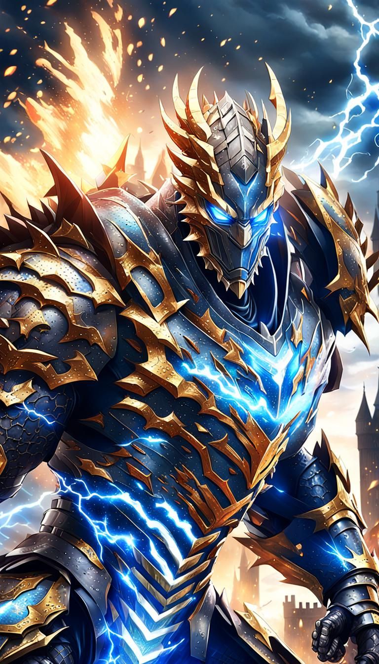 Anime Superhero vs Dragon in Medieval Kingdom