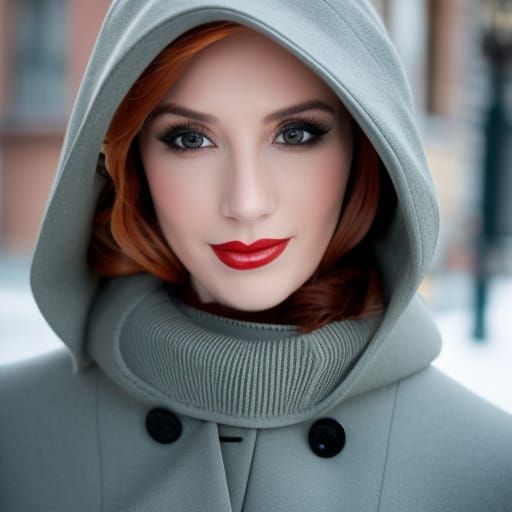 Woman in Tartan Skirt Strolling City Street