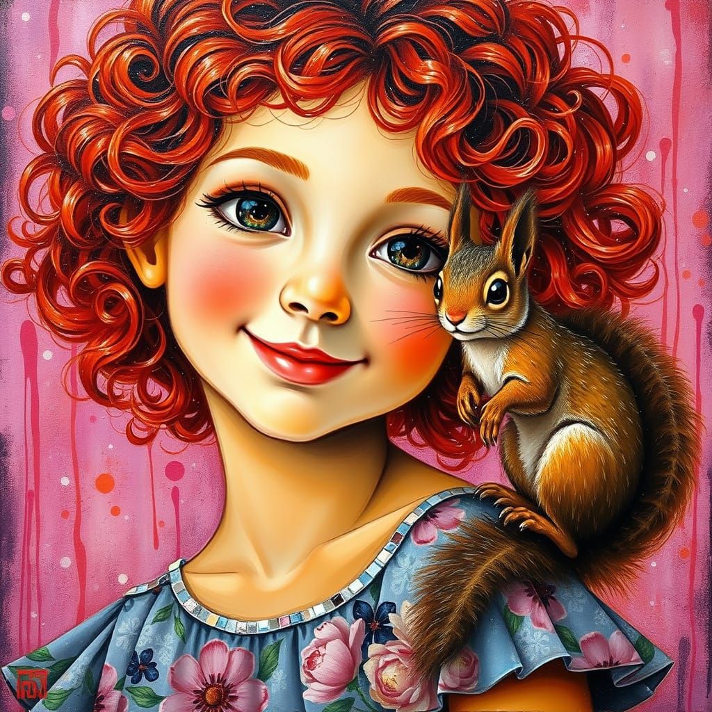 Surreal Summer Beauty in Whimsical Mosaic Style