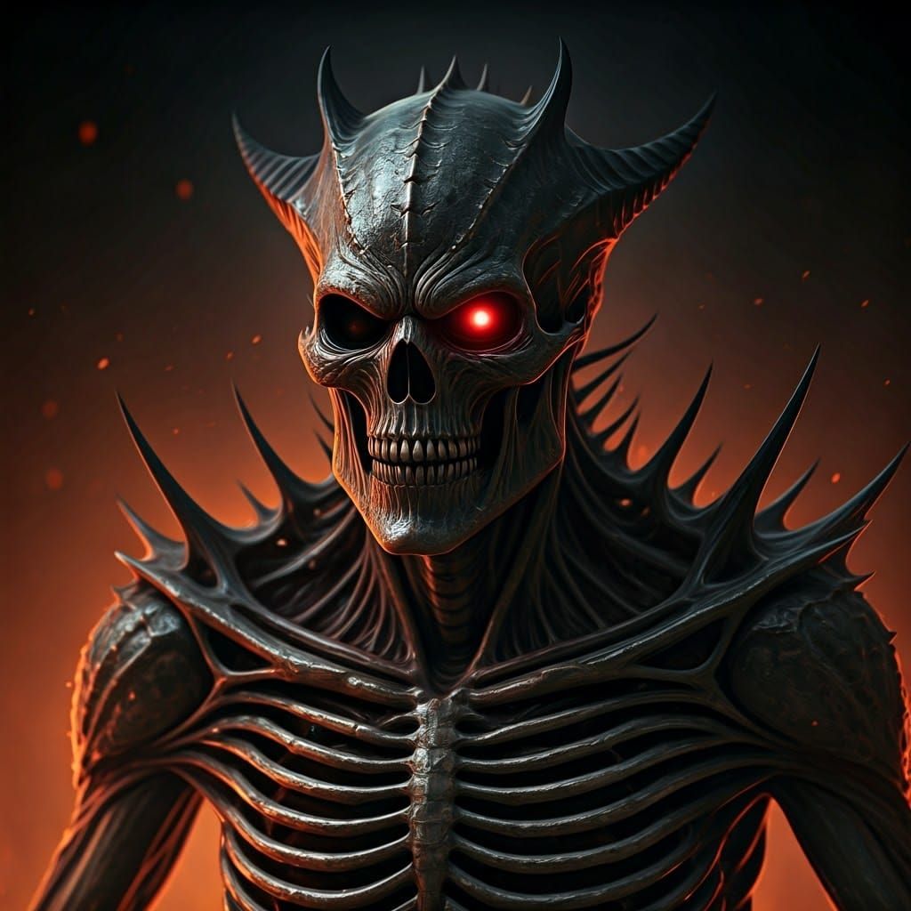 Biomechanical Horror in Dark, Futuristic Style