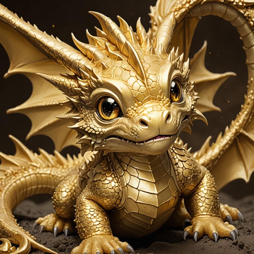 Baby Gold Dragon on Golden Sands