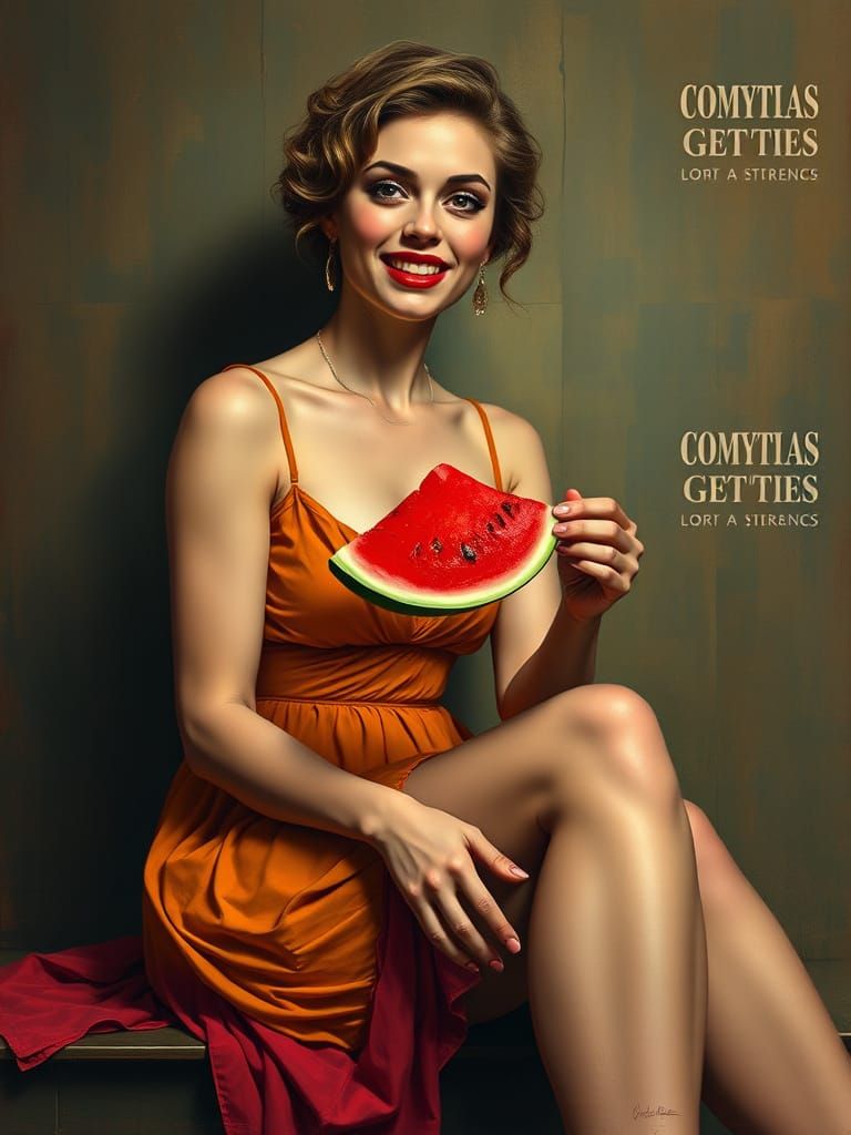 Sultry Femme Fatale in Vibrant Summer Colors