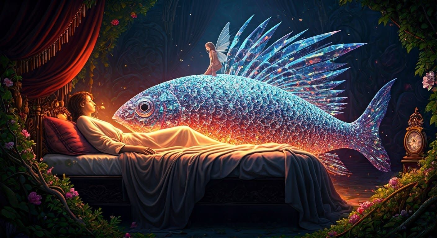 Dreamlike Aura Surrounds Sleeping Figure