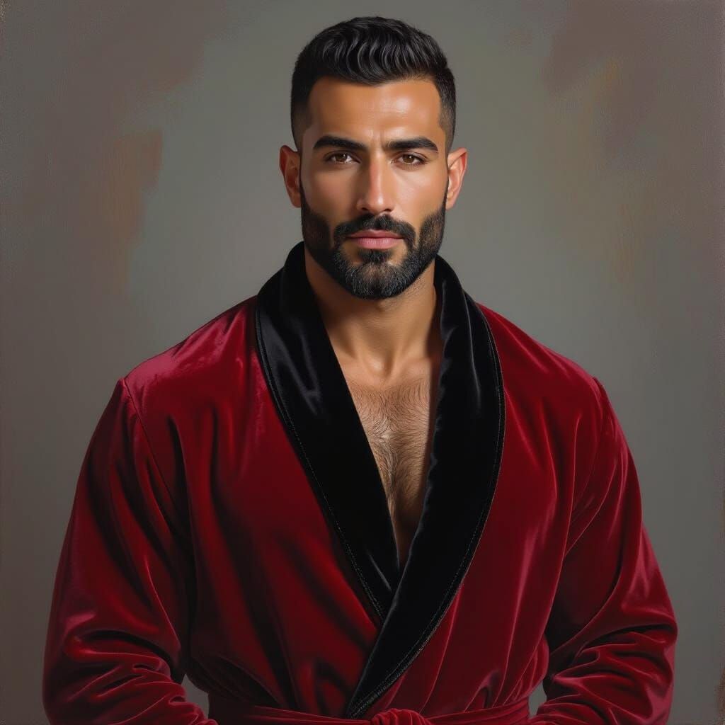 Proud Turkish-Arab Man Portrait in Impressionist Style