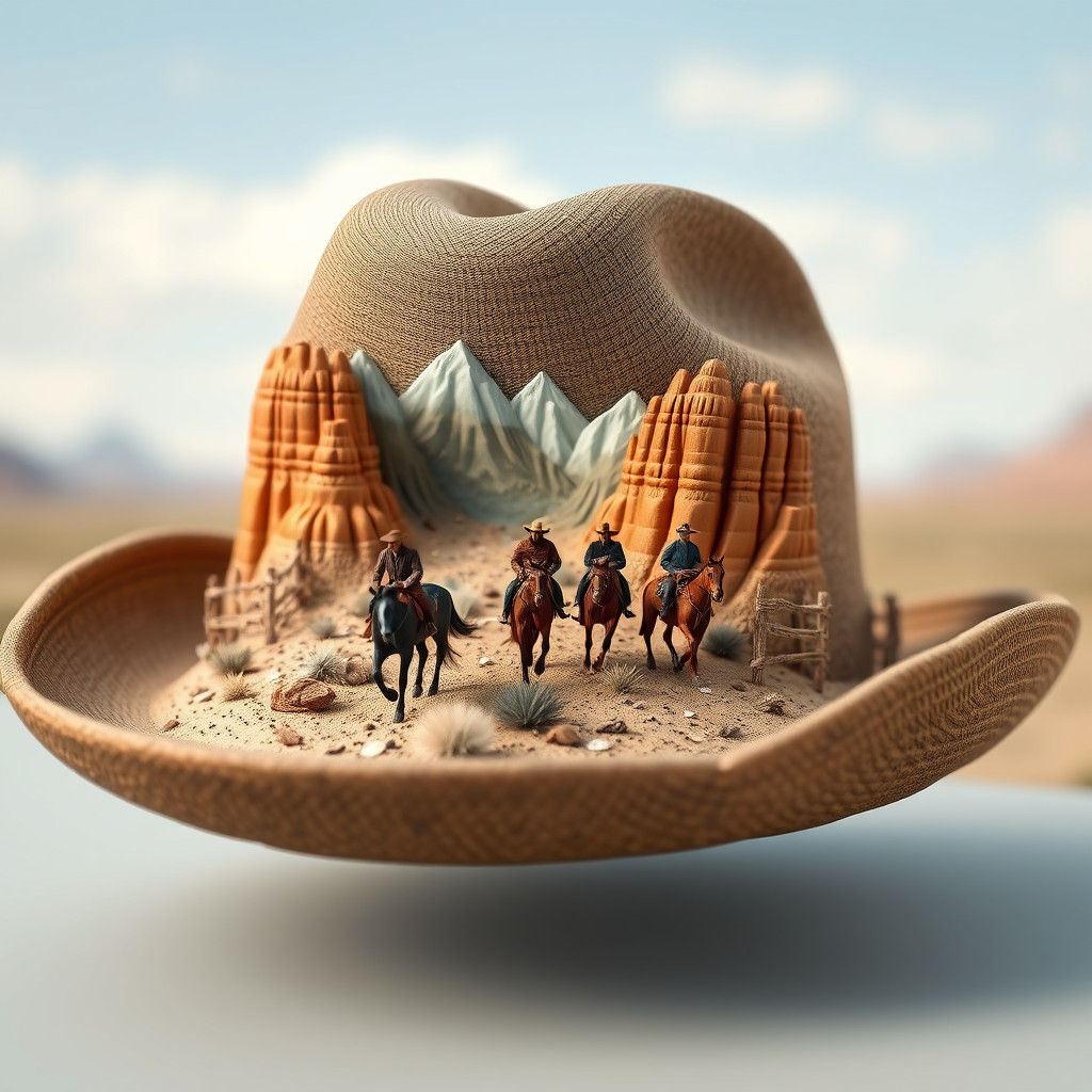 Cowboy Hat Diorama: Desert Ride in 3D