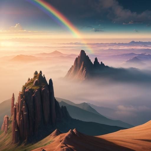 Hot Air Balloon Soaring at Sunset, Fantasy Art