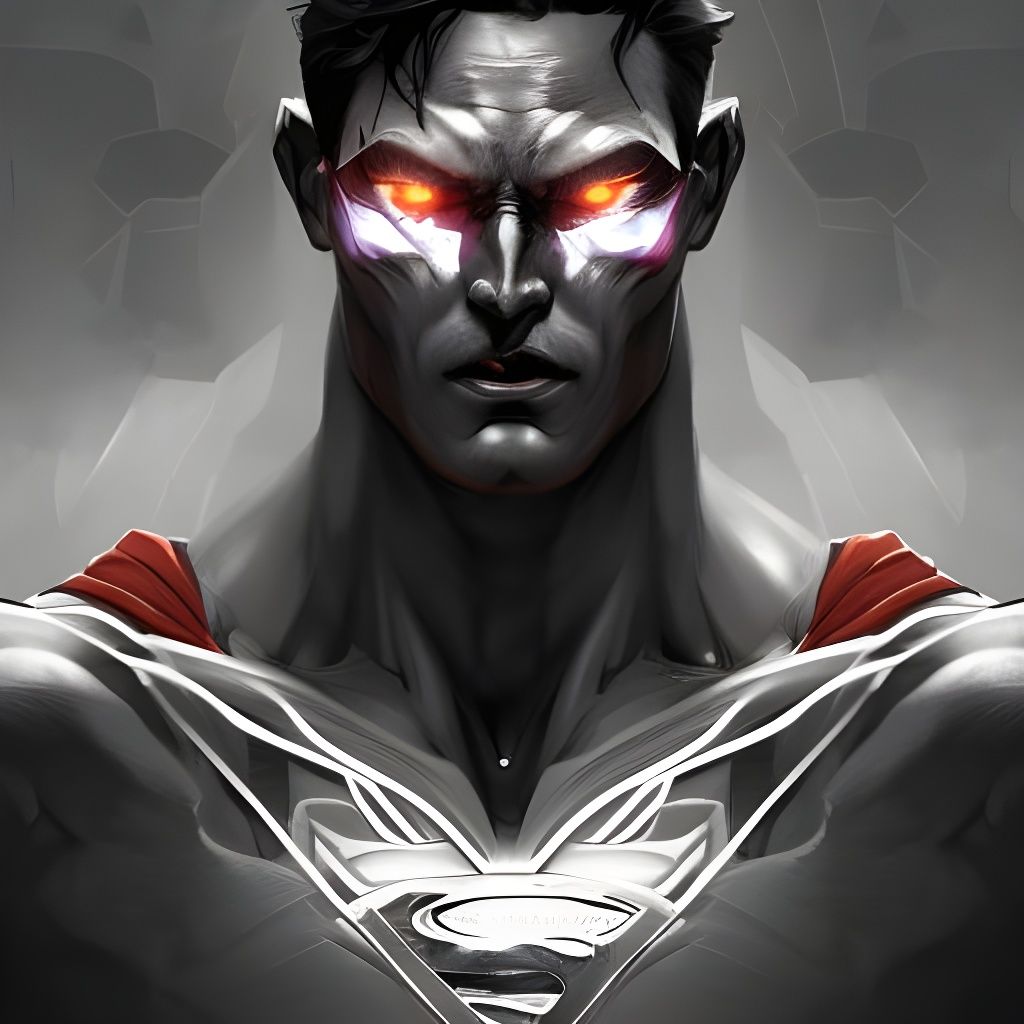 Detailed Demon Superman Portrait in Hyperdetailed Style