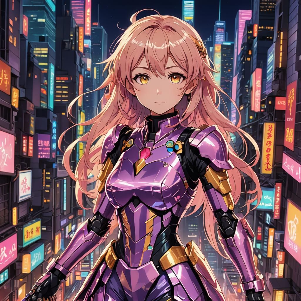 Mahou Shoujo Luster-chan in Vibrant Anime Style