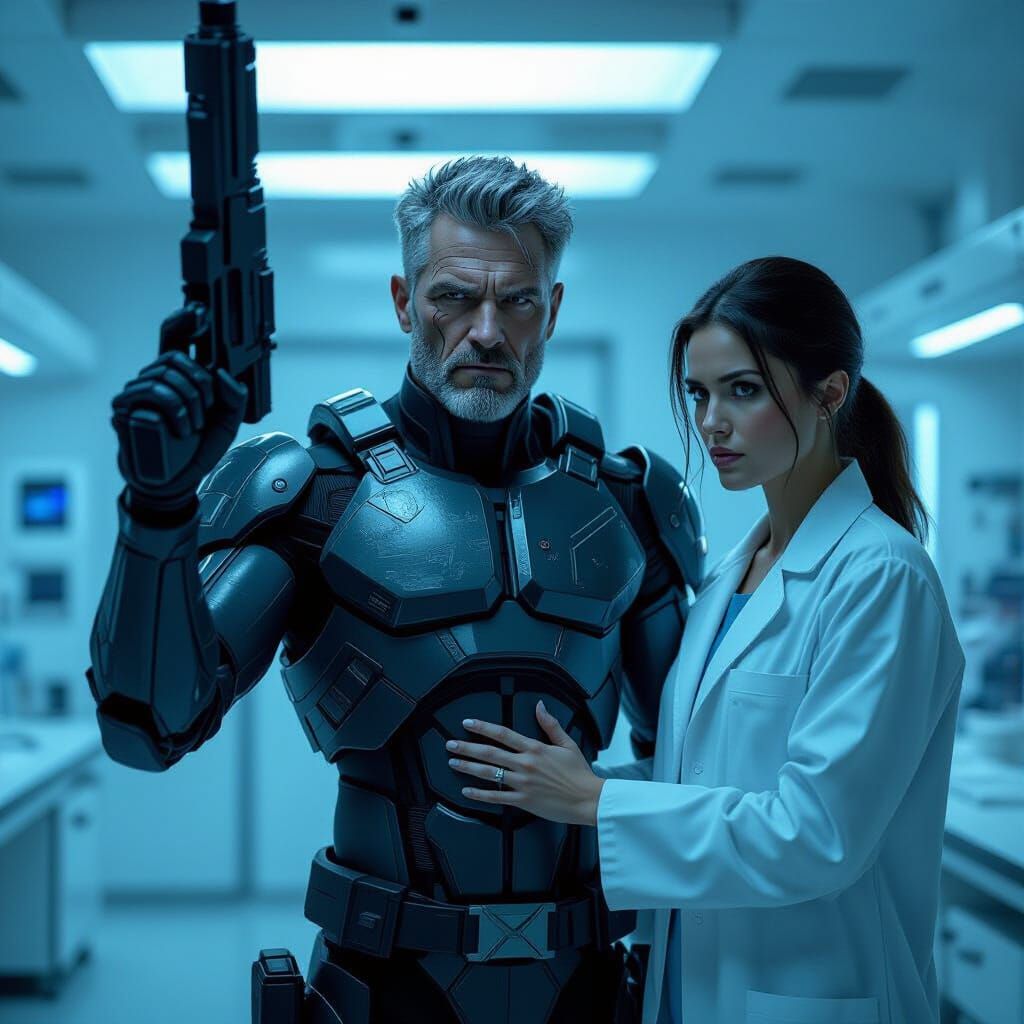 Bio-Engineered Man Fights Lab System with Scientist