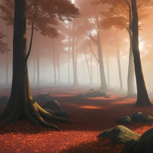 Dark Fantasy Forest in Autumnal Colors