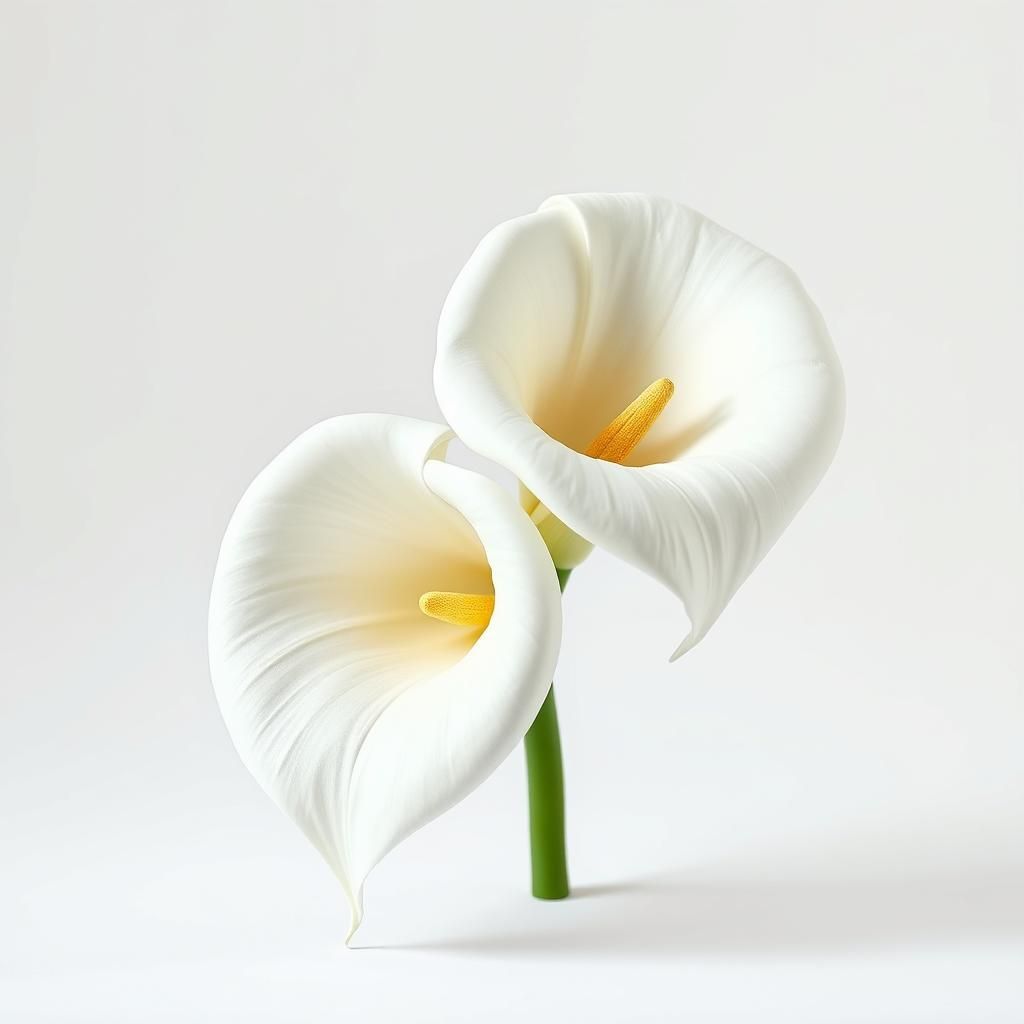 Pristine Calla Lilies in Botanical Still Life Style