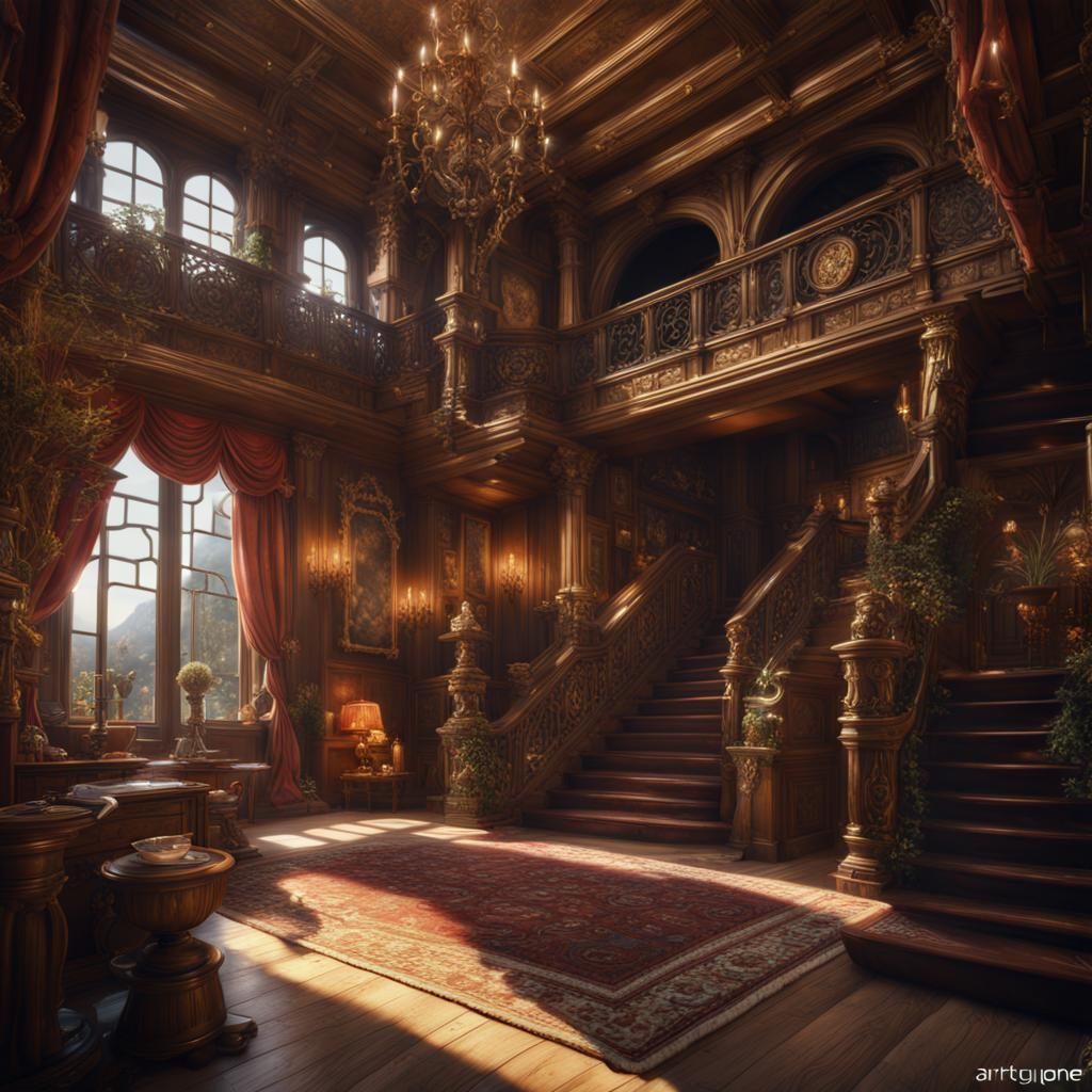 Opulent Home Interior in Detailed Matte Painting