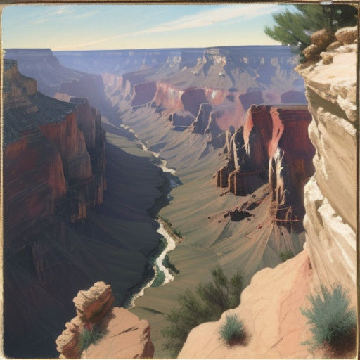 Grand Canyon Landscape in Vintage Postcard Style
