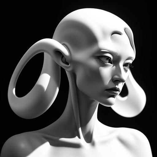 Alien Mantis Woman with Occult Tattoos in Film Style