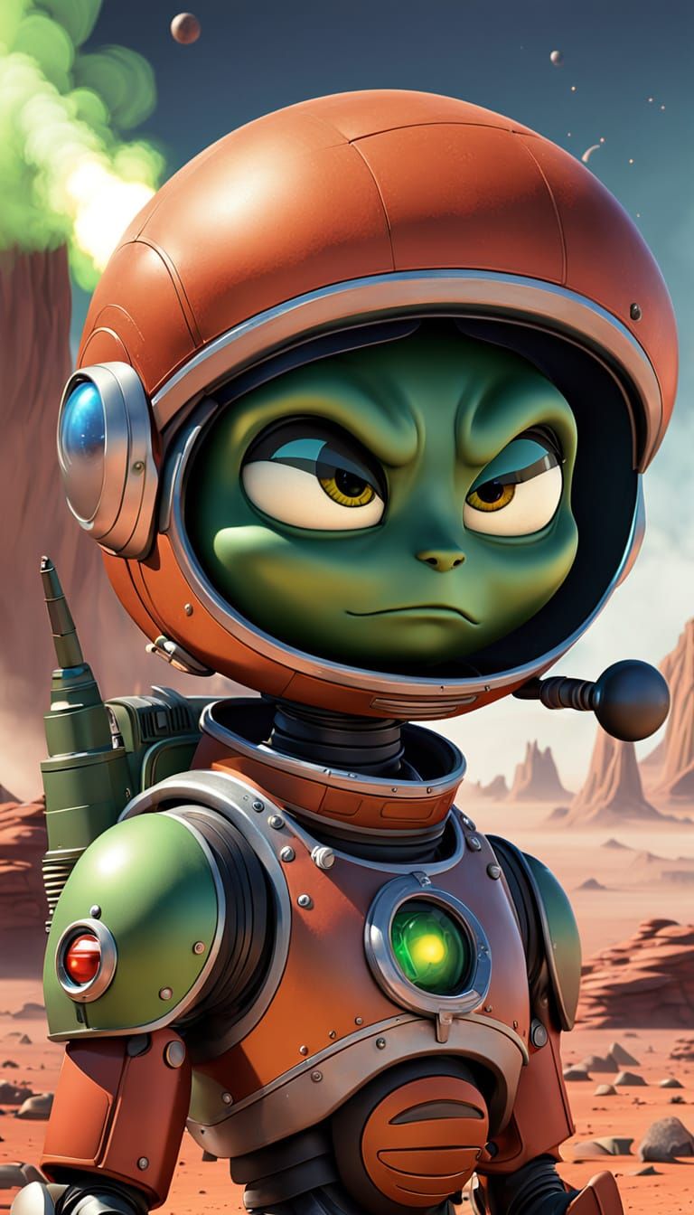 Marvin the Martian Portrait in Pixar Style
