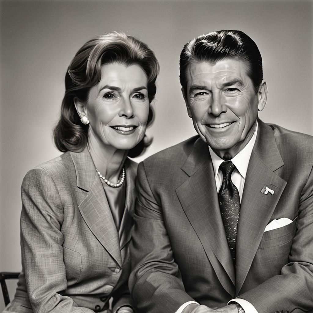 Photorealistic Portrait of Ronald and Nancy Reagan
