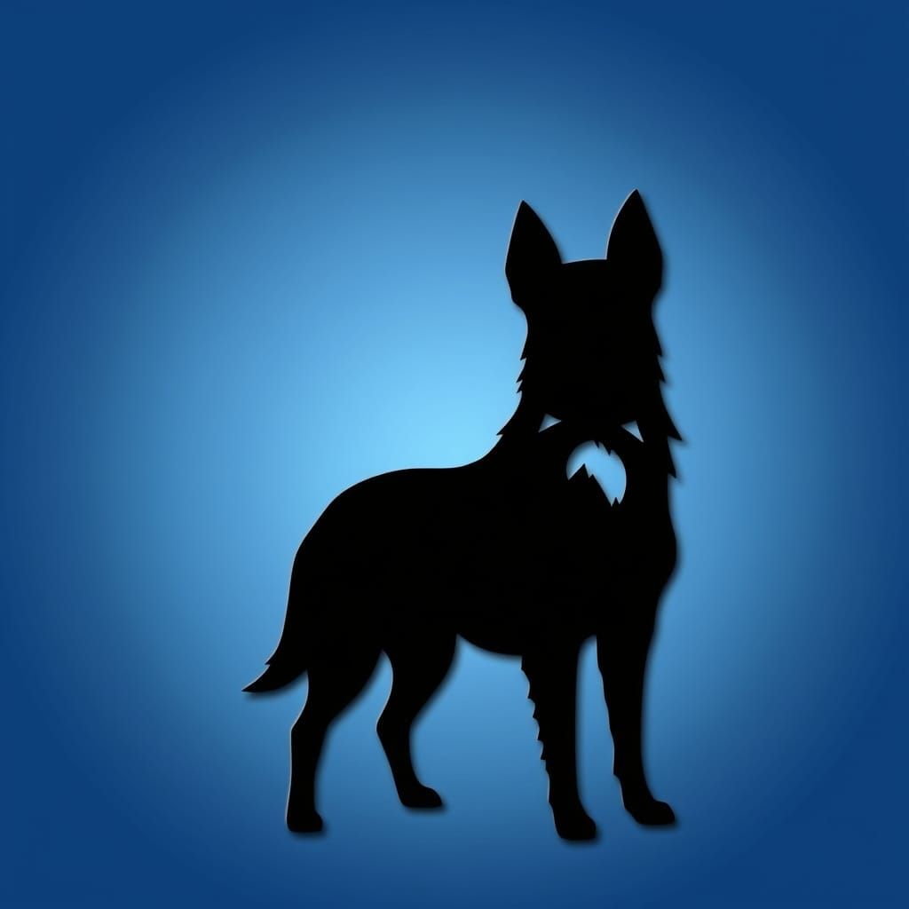 Cyberpunk Border Collie Silhouette