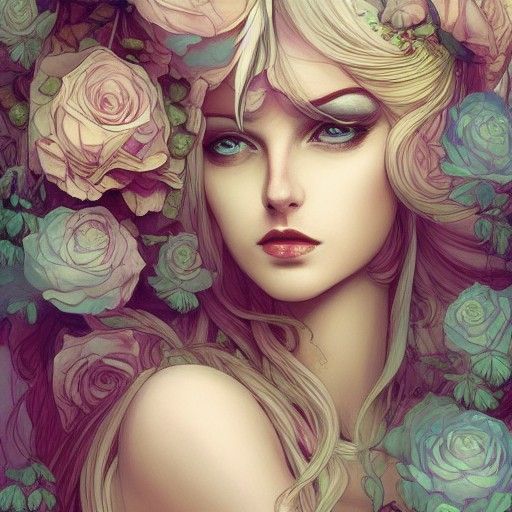 Androgynous God as Goddess Portrait in Summer Colors