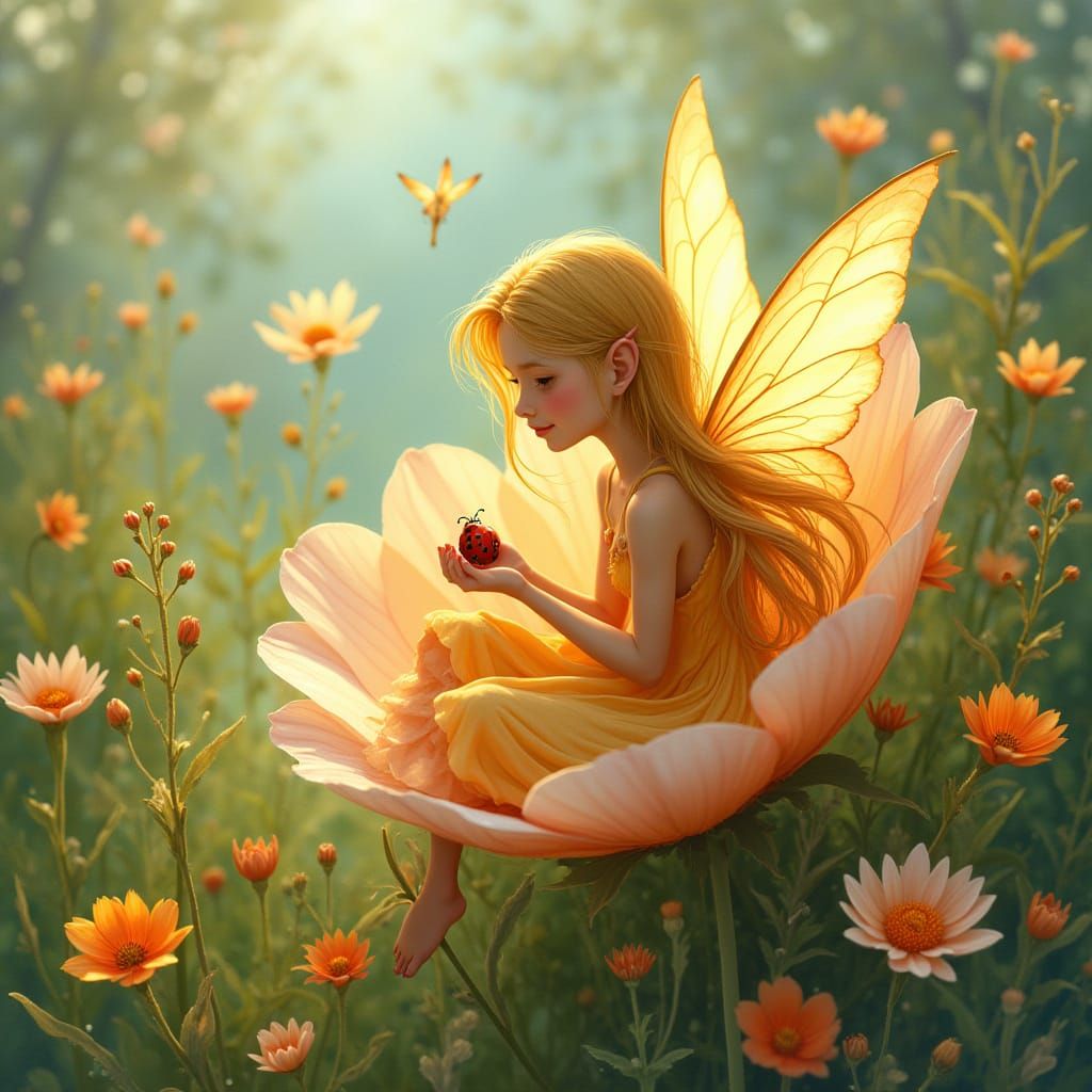 Enchanting Spring Fairies in Whimsical Garden