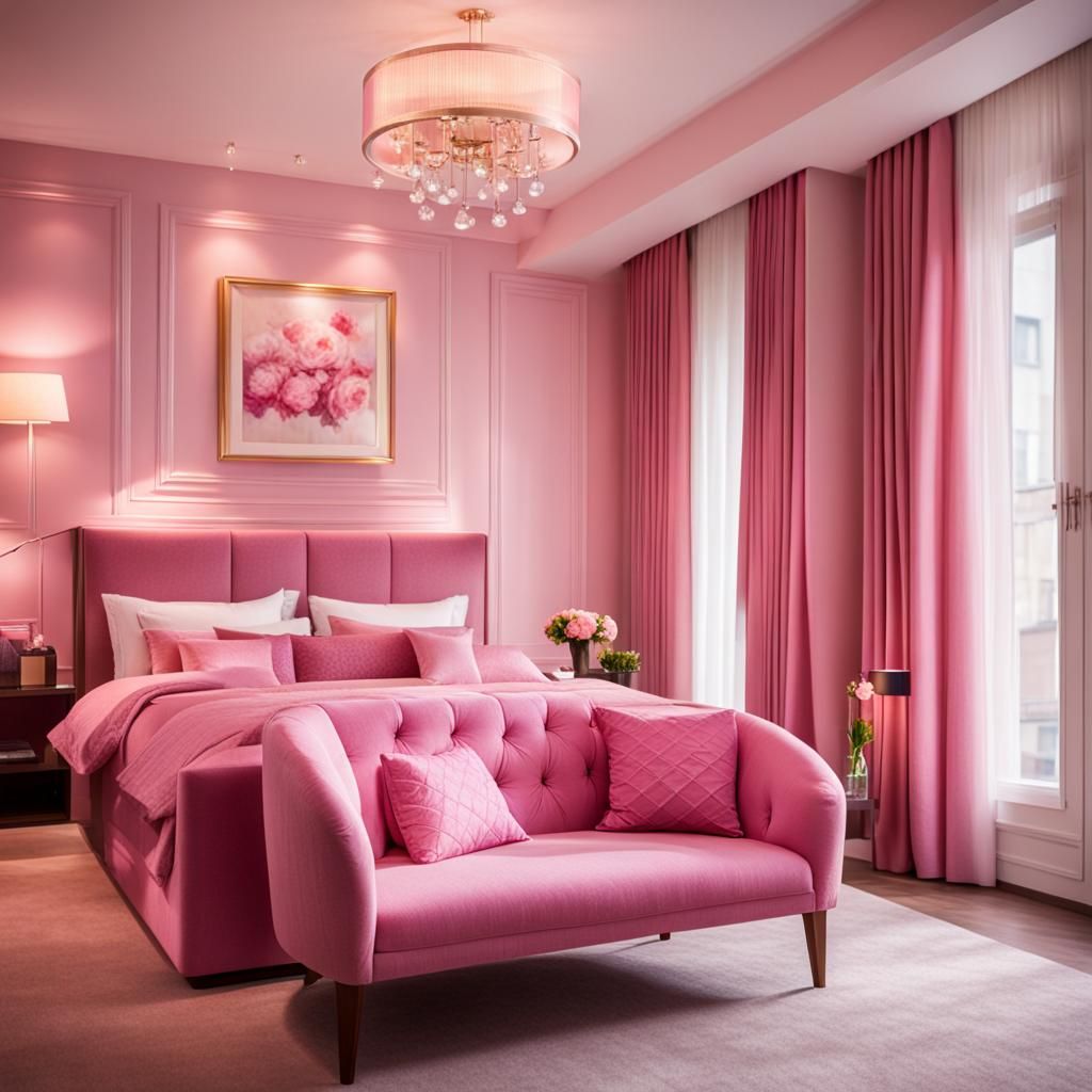 Elegant Pink Hotel Suite, Professional Photography