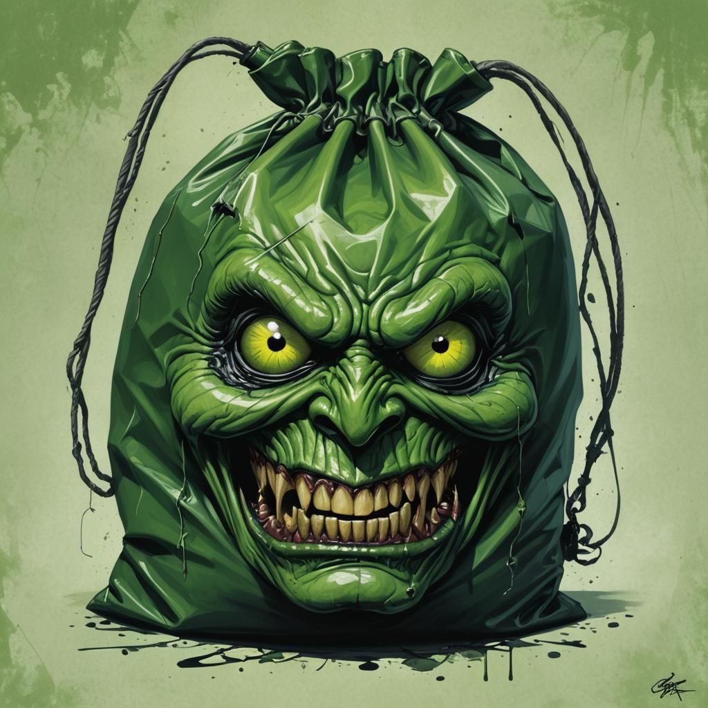 Sinister Green Funbag Art