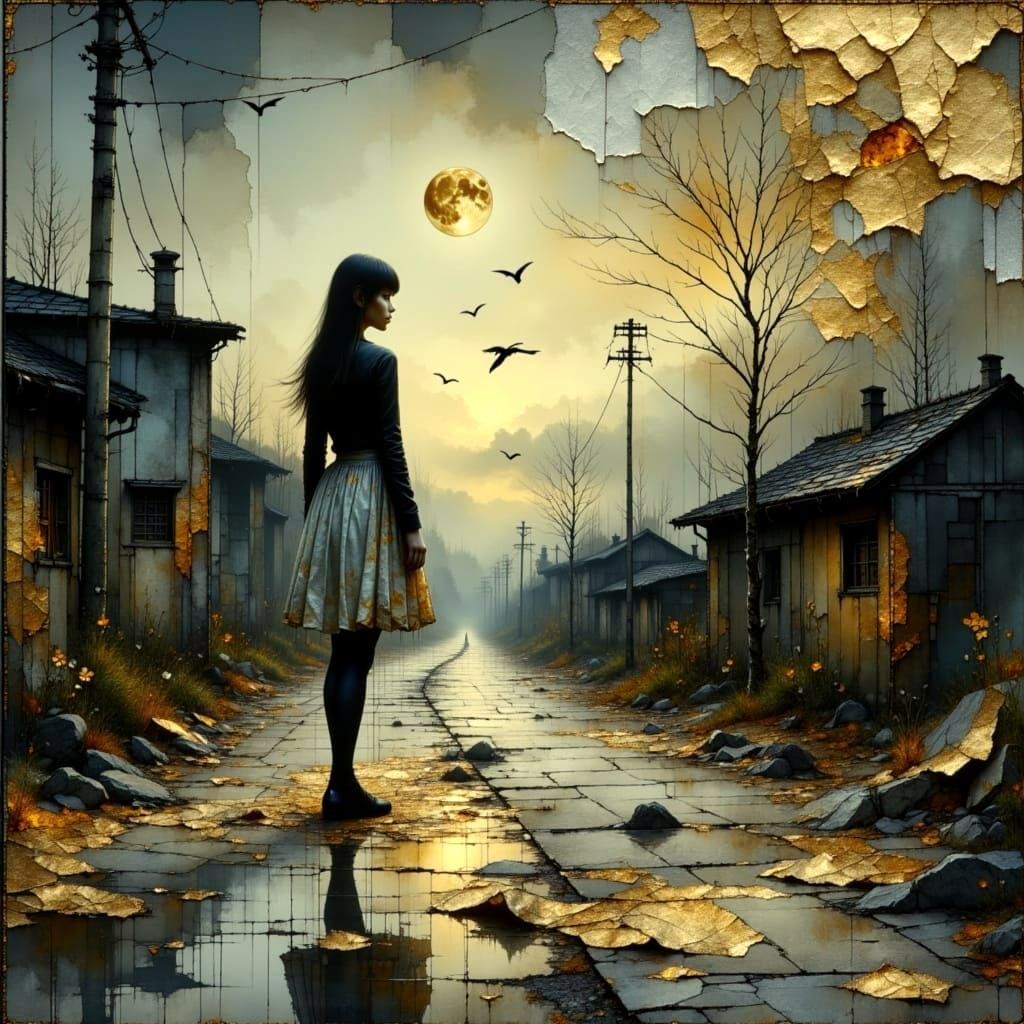 Ethereal Farewell in Crinkled Metallics