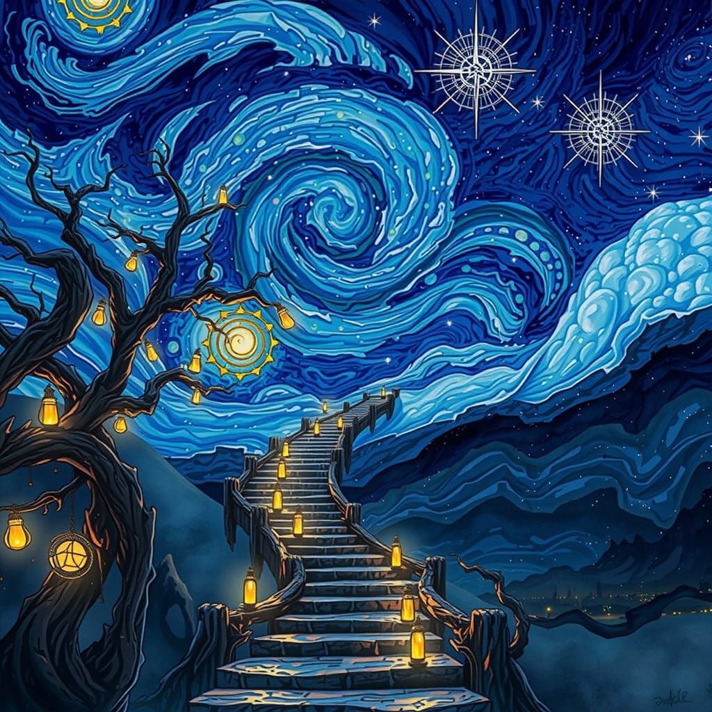 Mystical Realm Ascends to Celestial Heavens in Vibrant Matte...