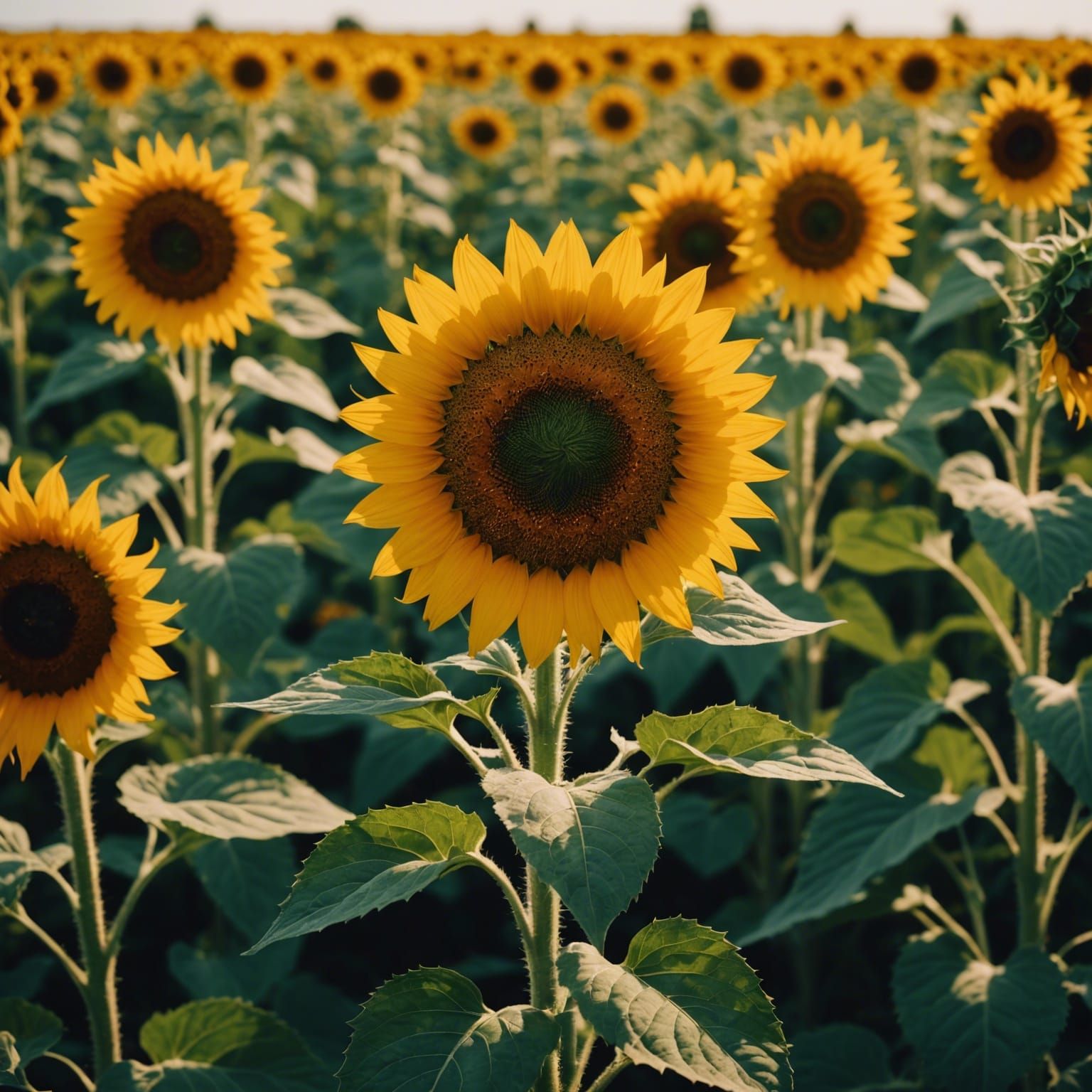 Quilted Sunflower in Cinematic Style