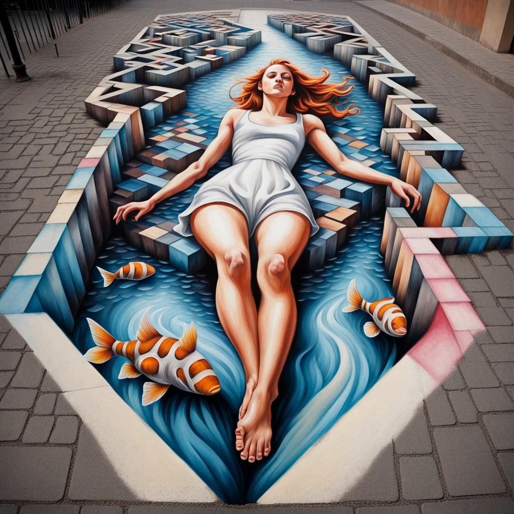 Spectacular 3D Chalk Street Art Illusion