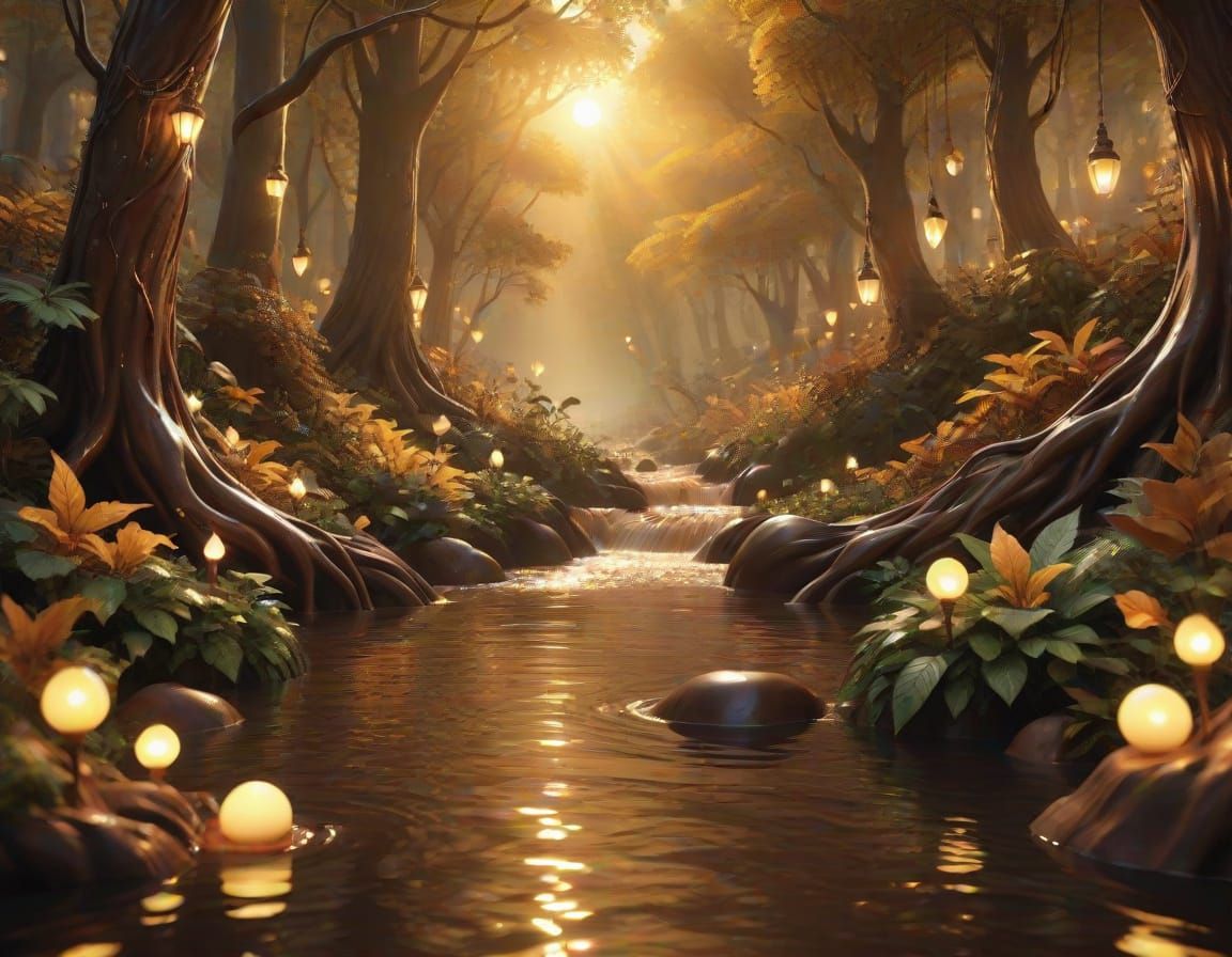 Enchanted Chocolate River in Hyper-Realistic 3D