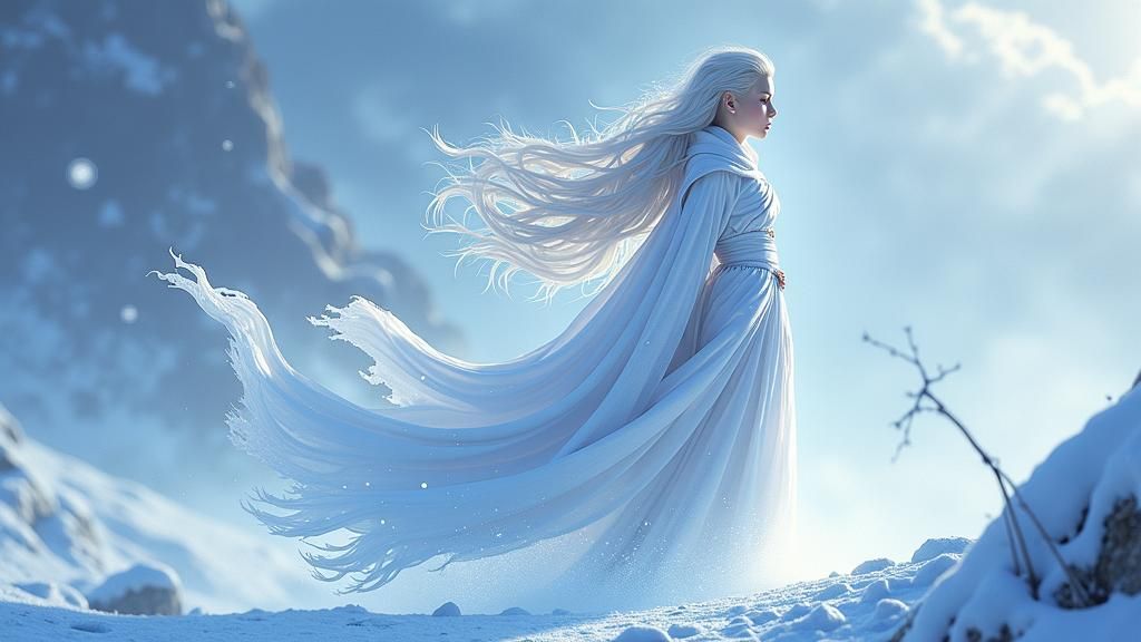 Icy Demon Girl in Anime Style